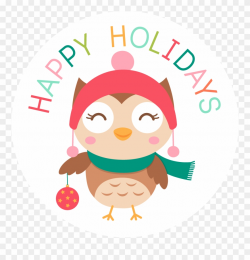 Happy Holidays Christmas Owl - Holiday Clipart (#1294865 ...
