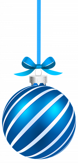 Blue Sriped Christmas Hanging Ball PNG Clipart Image | Gallery ...