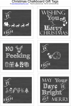 Christmas Square Chalkboard Gift Tags http://www.kidscanhavefun.com ...