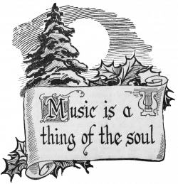 Christmas Clip Art Scroll with Winter Scene - Music is a Thing of ...