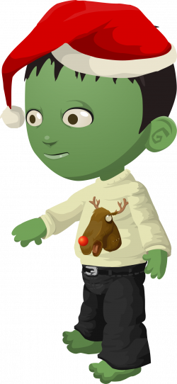 Clipart - Cartoon character in holiday attire - Glitch remix