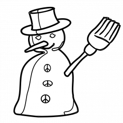 clipartist.net » Clip Art » snowman holiday black white peace symbol ...