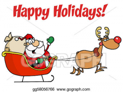 EPS Vector - Holiday greetings with santa claus. Stock ...