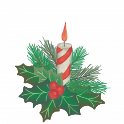 Hand drawn Christmas candle with holly and pine drawing | free ...