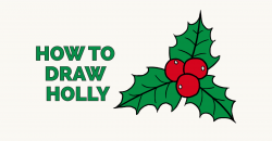 How to Draw Holly for Christmas - Really Easy Drawing Tutorial