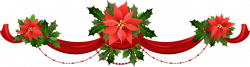 Transparent Christmas Garland with Poinsettias PNG Clipart ...