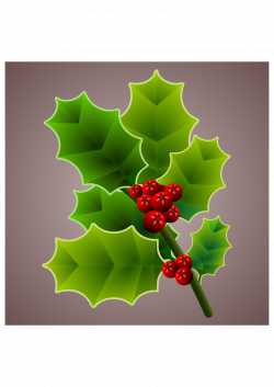 Clipart - Holly branch 3