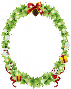 Christmas_Oval_Photo_Frame.png | Wreaths, Christmas border and ...