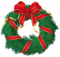 Christmas Wreath with Red Bow PNG Clipart | christmas | Pinterest ...