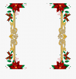 Poinsettia Clip Top Border - Frame Border Christmas In Png ...