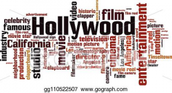 Vector Art - Hollywood word cloud. Clipart Drawing ...