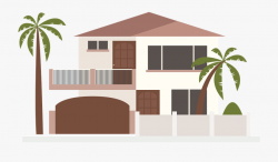House Clip Art Modern Palm - Dream Home Png Vector #225889 ...