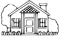 Best House Clipart Coloring Black White #29976 - Clipartion.com