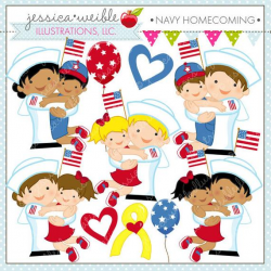 Navy Homecoming Cute Digital Clipart for Commercial or ...