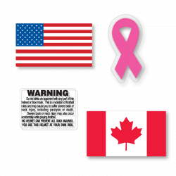 American Flag Stickers Helmet Warning Labels Ribbons Canadian Flag ...