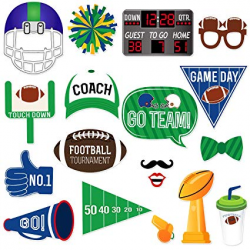 LUOEM 18PCS Super Bowl Photo Booth Props Football Photo Booth Props  Creative Sports Party Decorations for Super Bowl Sunday Party Supplies