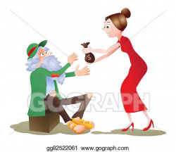 Clipart - Charity for beggar. Stock Illustration gg82522061 ...