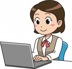 Clipart - Female Computer User (#1)