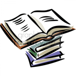 Cartoon stack of textbooks clipart. Royalty-free clipart # 382803