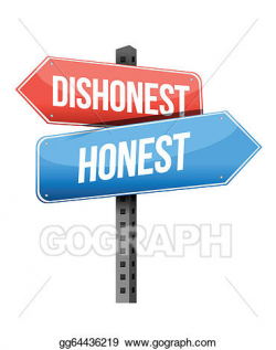 Vector Clipart - Dishonest, honest road sign. Vector ...