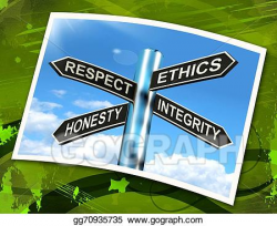 Stock Illustrations - Respect ethics honest integrity sign ...