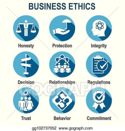 Clip Art Vector - Business ethics solid icon set with ...