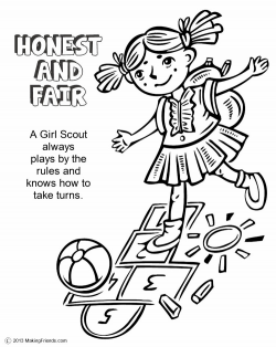 Honest and Fair Girl Scout Coloring Page - Clip Art Library