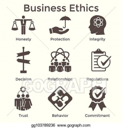 Clip Art Vector - Business ethics solid icon set with ...
