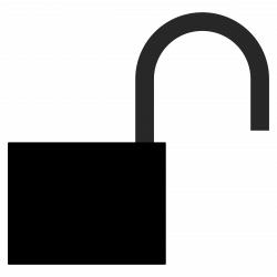 Clipart - padlock unlocked silhou 01