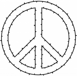 Clipart - Peace Sign Of Thorns