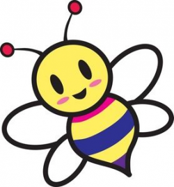 Bee Clipart Image: Brightly colored cartoon honey bee on the ...