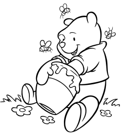 Winnie The Pooh Getting Delicious Honey Coloring Page ...