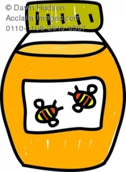 A Whimsical Drawing of a Jar of Honey Clipart Image