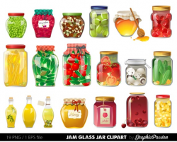 Jam Glass Jar Clipart Jam Glass Jar Clipart Food Illustration Honey Jar  Clipart Glass Jar digital images INSTANT DOWNLOAD