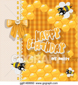 Vector Stock - Happy birthday to my sweet - card. Clipart ...