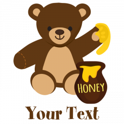 Cute Honey Bear; Personalized Kid's Graphic Alumin by ClipArtMEGAmart