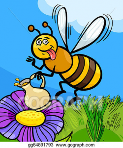 Vector Illustration - Honey bee insect cartoon illustration ...