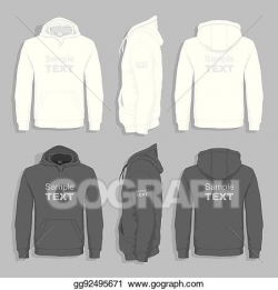 Vector Clipart - Men's hoodie design template. Vector ...