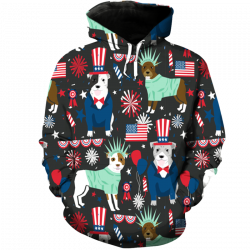 Patriotic American Dog 3D Hoodie