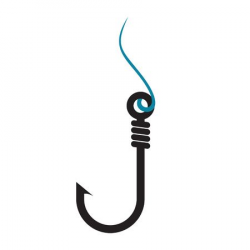 Fishing hook clipart black and white » Clipart Portal