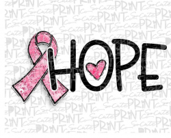 Awareness, Pink ribbon hope clipart, cancer awareness png file for  sublimation printing, pink ribbon, breast cancer clipart