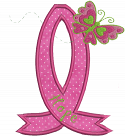 Hope Cancer Awareness Ribbon Applique 5 x 7 http://stitcheroodesigns ...