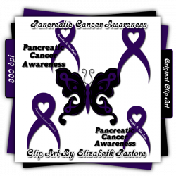 Pancreatic Cancer Awareness Clip Art collection contains two ribbons ...
