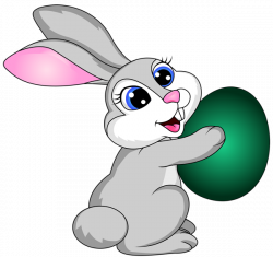 Easter Bunny with Egg Transparent PNG Clip Art Image | Awe-Holiday ...