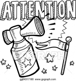 Vector Clipart - Attention announcement sketch. Vector ...