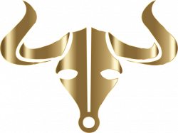 Clipart - Gold Bull Icon No Background