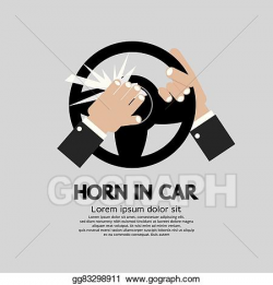 Vector Stock - Man honking the horn in a car. Clipart ...
