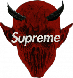 supreme horns devil logo demon mask bape head hat hollo...