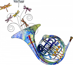Colorful clipart french horn ~ Frames ~ Illustrations ~ HD images ...