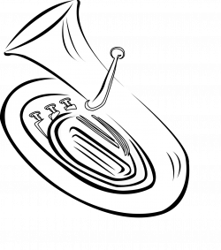 28+ Collection of French Horn Clipart Black And White | High quality ...